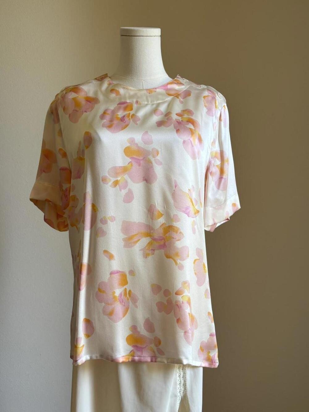 vintage escada silk floral blouse